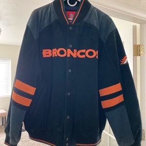 Denver Broncos men’s suede varsity jacket. XL